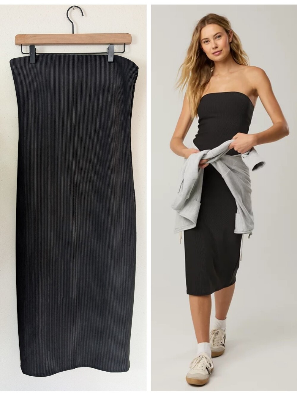 Aerie | Offline | Stripe Rib Night Out Midi Tube Dress